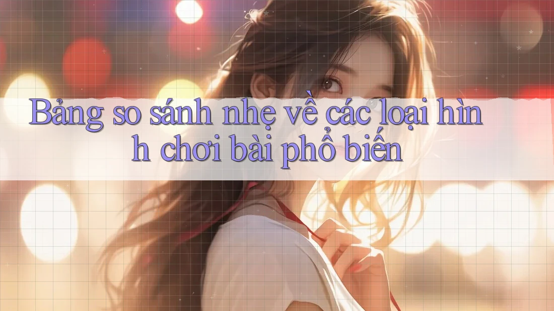 Bảng so sánh nhẹ về các loại hình chơi bài phổ biến Bảng so sánh nhẹ về các loại hình chơi bài phổ biến